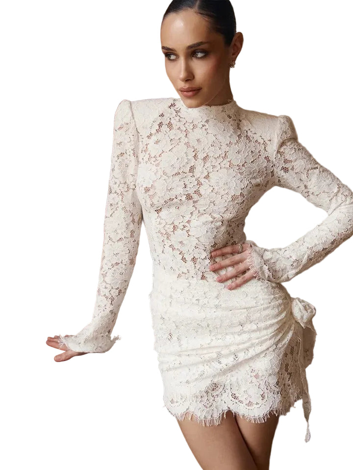 Vestido Alba de encaje blanco