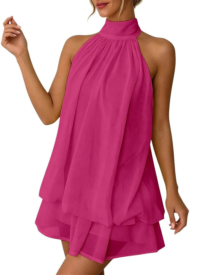 Vestido Alma Halter con Volantes