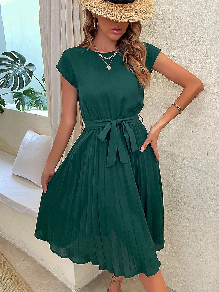 Vestido Clara Midi Plisado