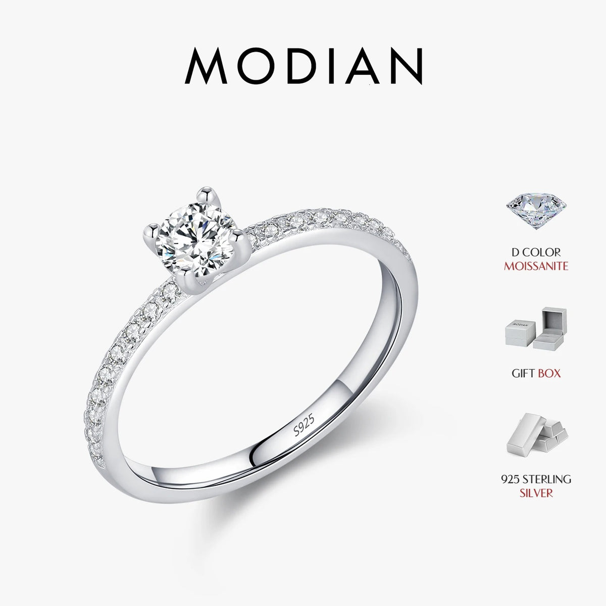 Anillo Leonor de Moissanita