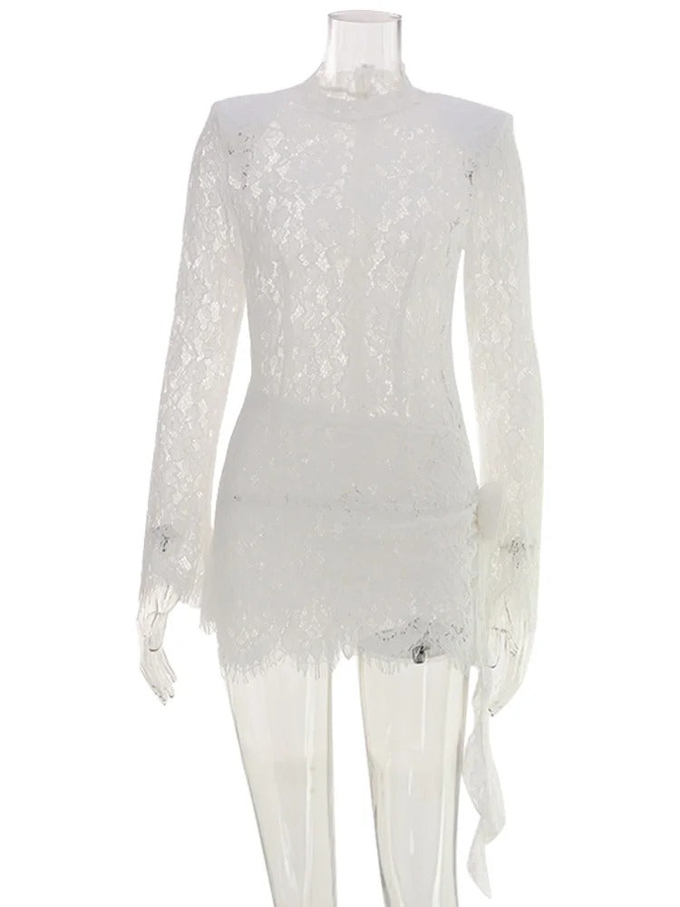 Vestido Alba de encaje blanco